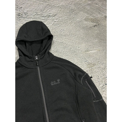 Vintage Jack Wolfskin Black Fleece Zip-Hoodie