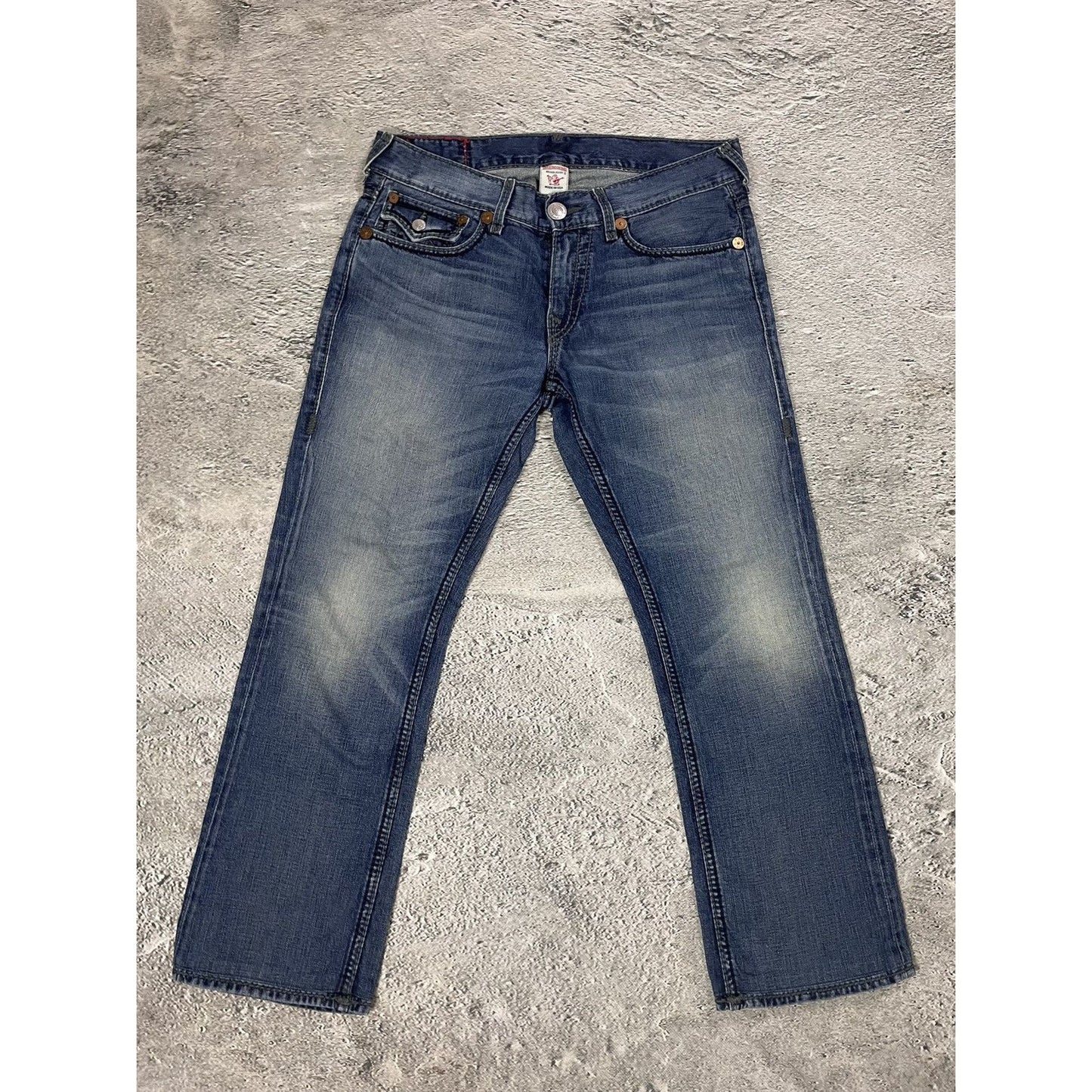 True Religion vintage blue jeans Ricky thick stitching Y2K