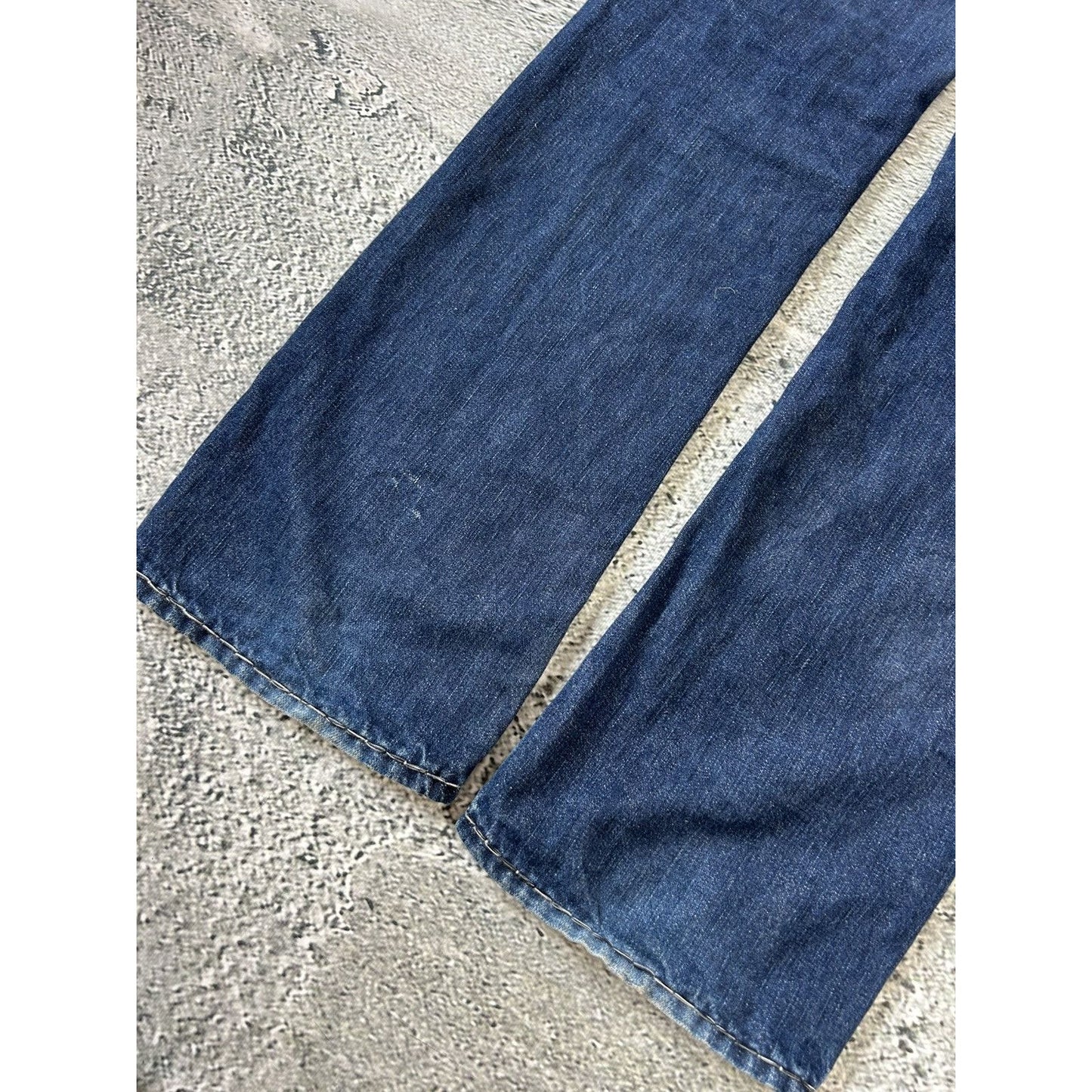 True Religion vintage jeans navy blue thick stitching Y2K