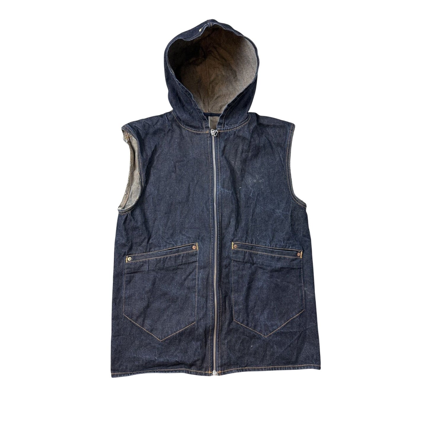 Evisu Raw denim Vest vintage embroidery seagull selvedge
