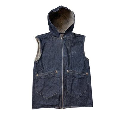 Evisu Raw denim Vest vintage embroidery seagull selvedge