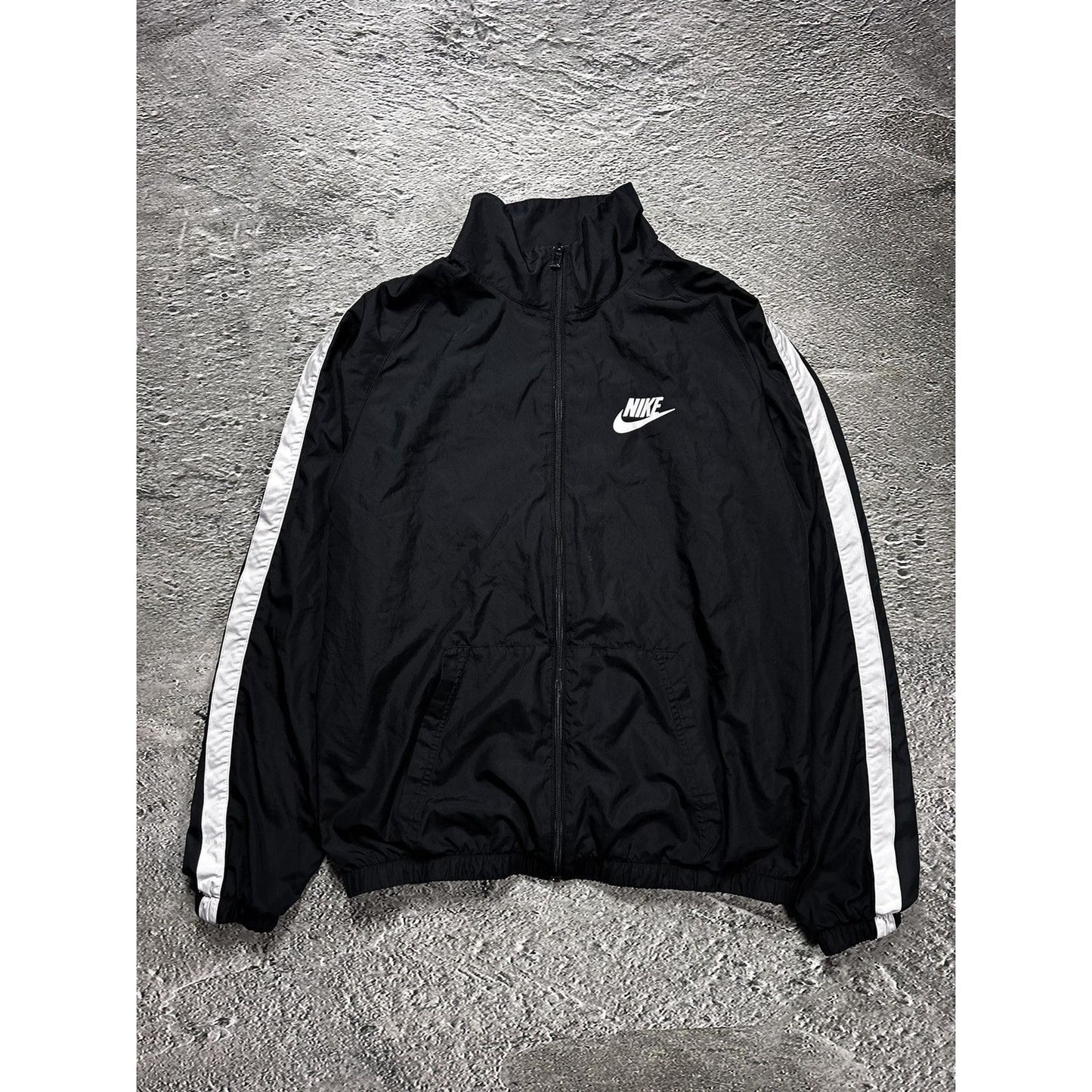 Nike vintage black track suit nylon pants jacket Y2K