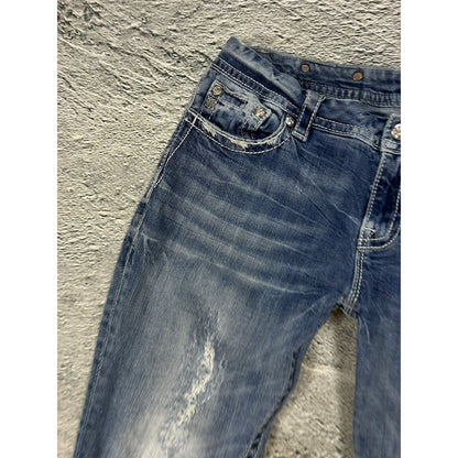 Miss Me flared bootcut white stitching denim vintage y2k