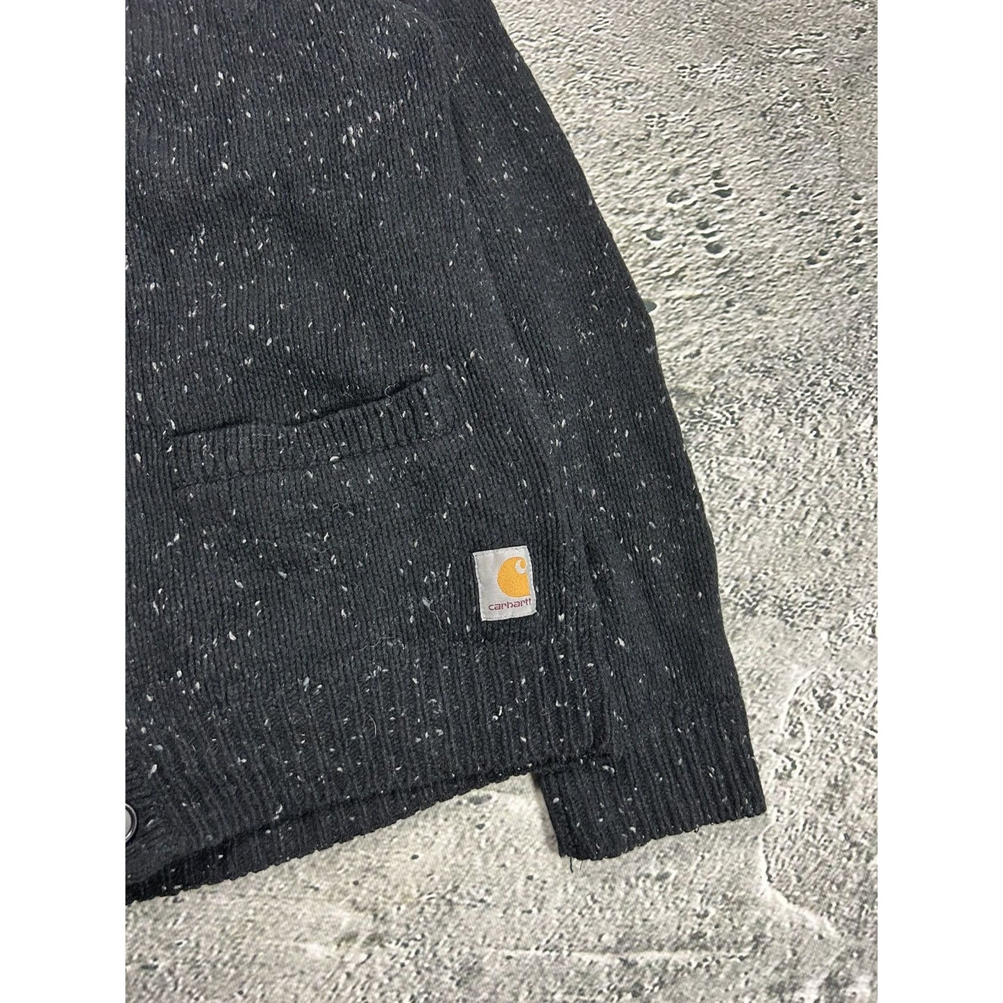 Carhartt anglistic v-neck cardigan lambswool knit sweater