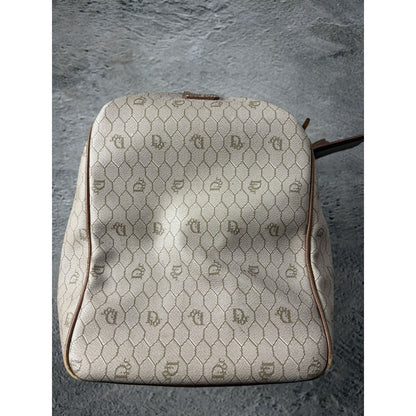 Christian Dior Duffle Bag 80s beige brown honeycomb
