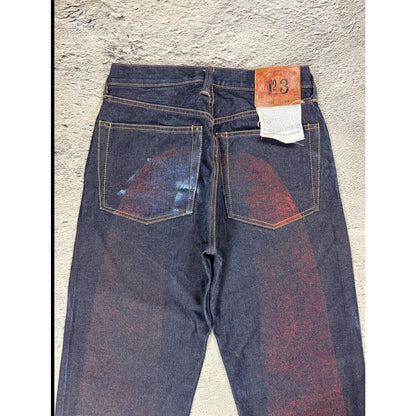 Evisu jeans daicock red navy sample raw denim Selvedge