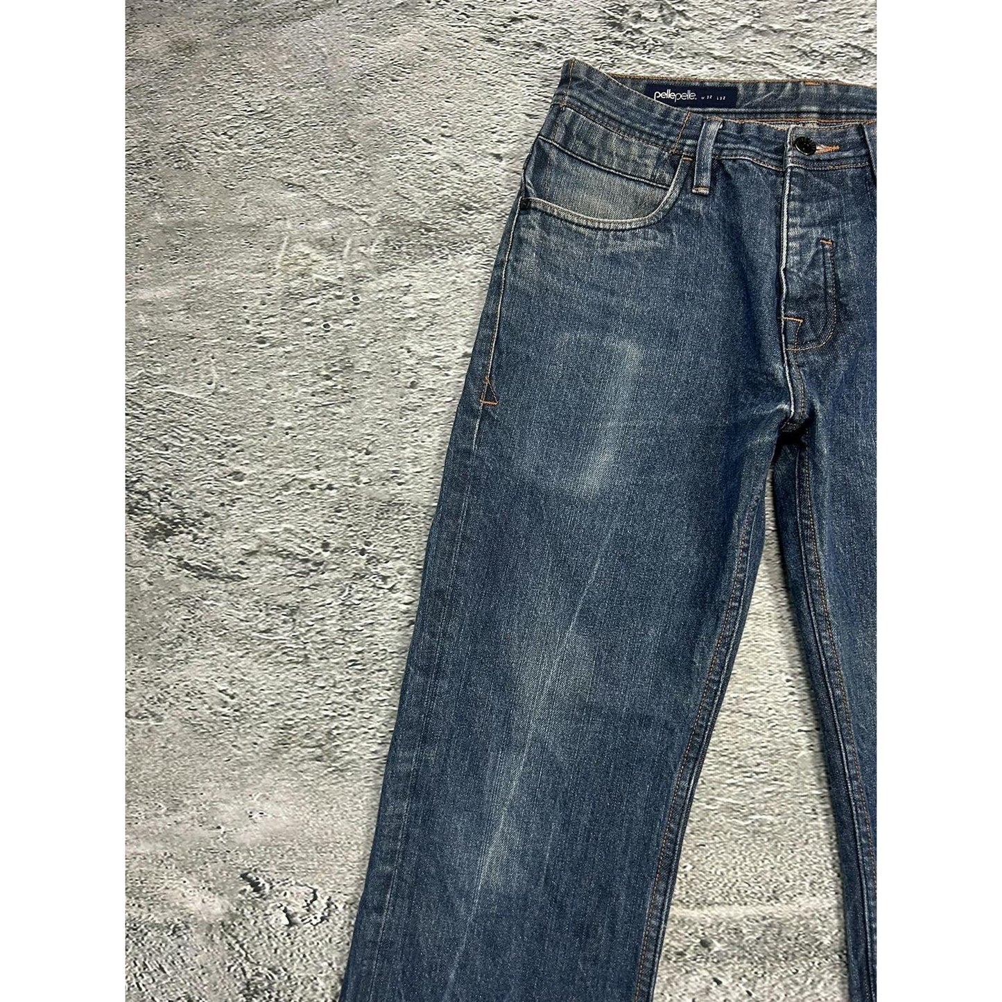 Pelle Pelle vintage navy jeans big logo Y2K