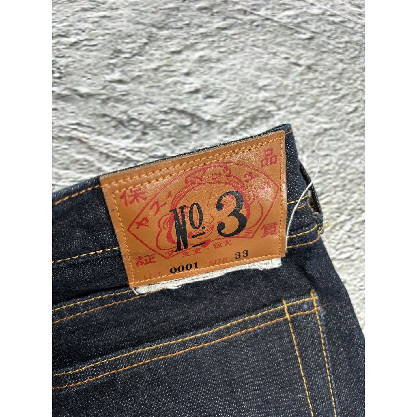 Evisu daicock big logo jeans khaki selvedge denim navy