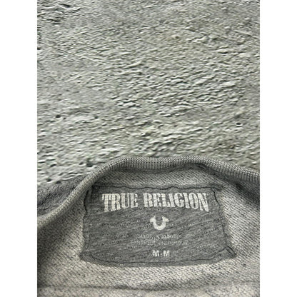 True Religion sweatshirt vintage big logo Y2K grey white