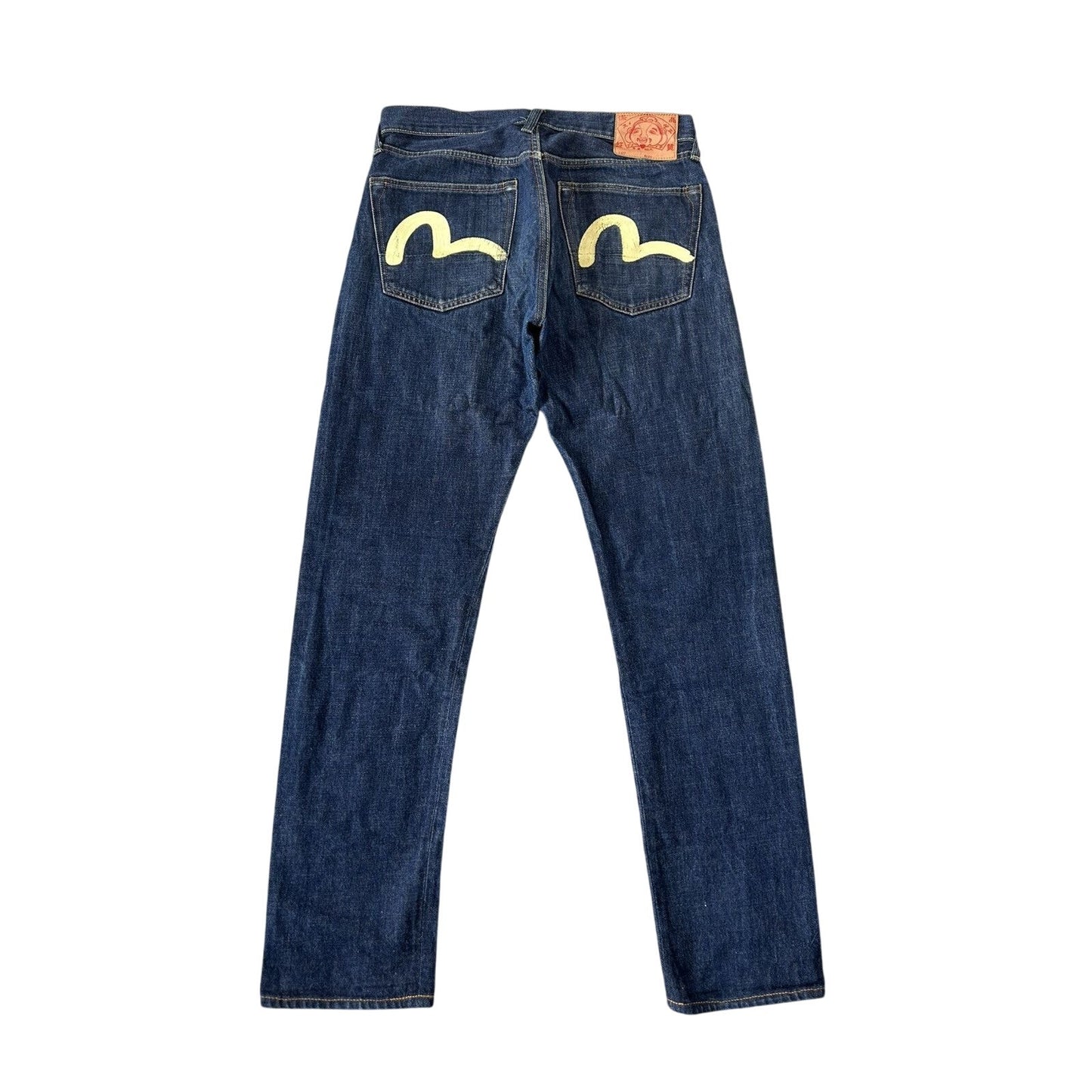 Evisu jeans vintage handpainted seagull logo selvedge denim