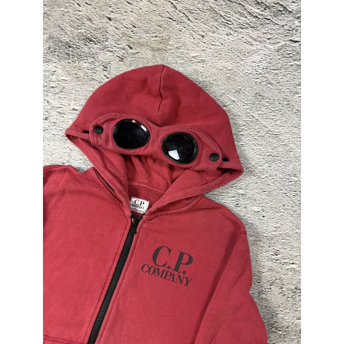C.P. Company hoodie with lens red burgundy