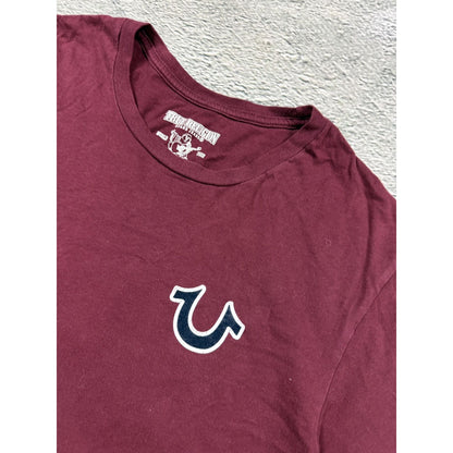 True Religion burgundy red T-shirt logo California