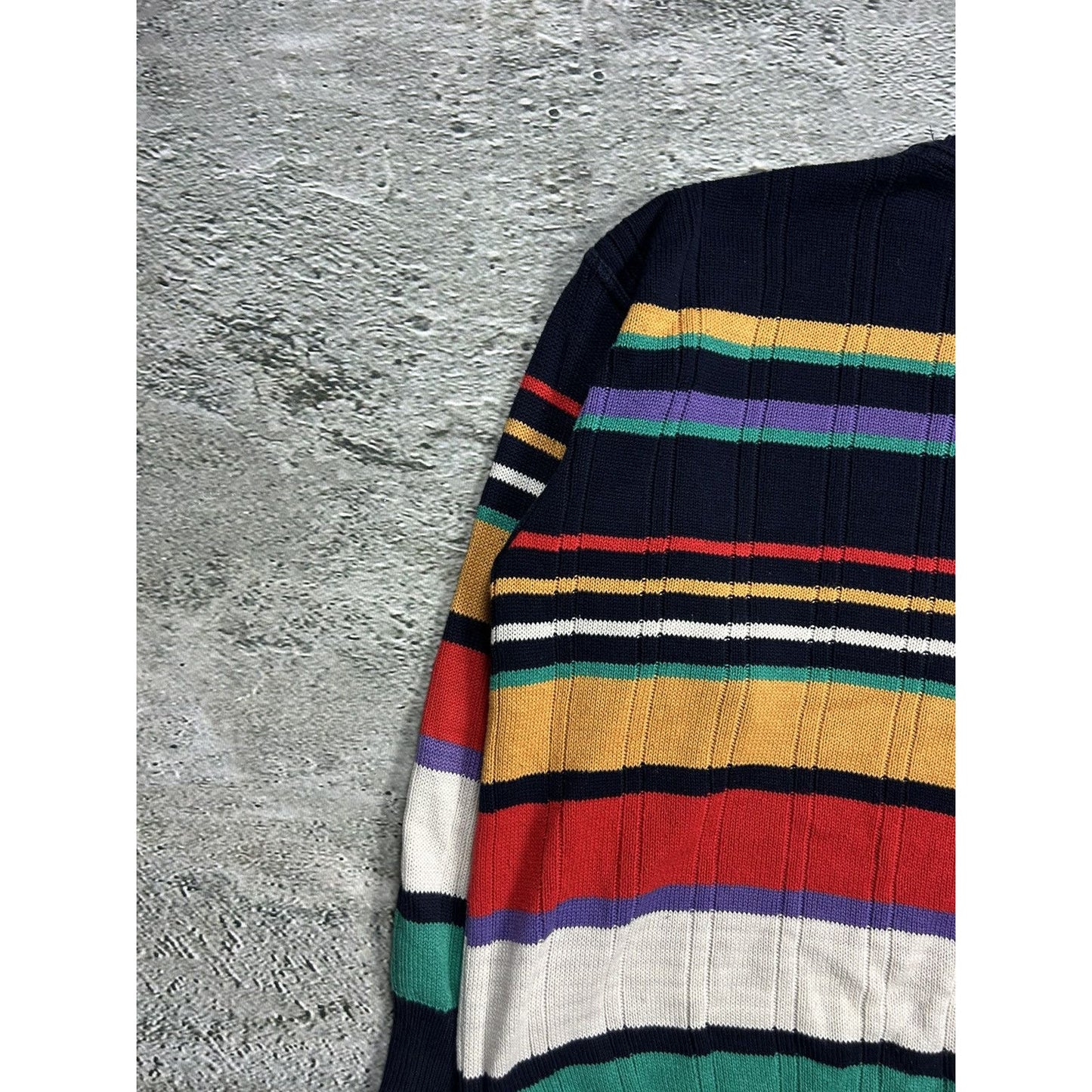 Monello vintage sweater Coogi style cable knit multicolor