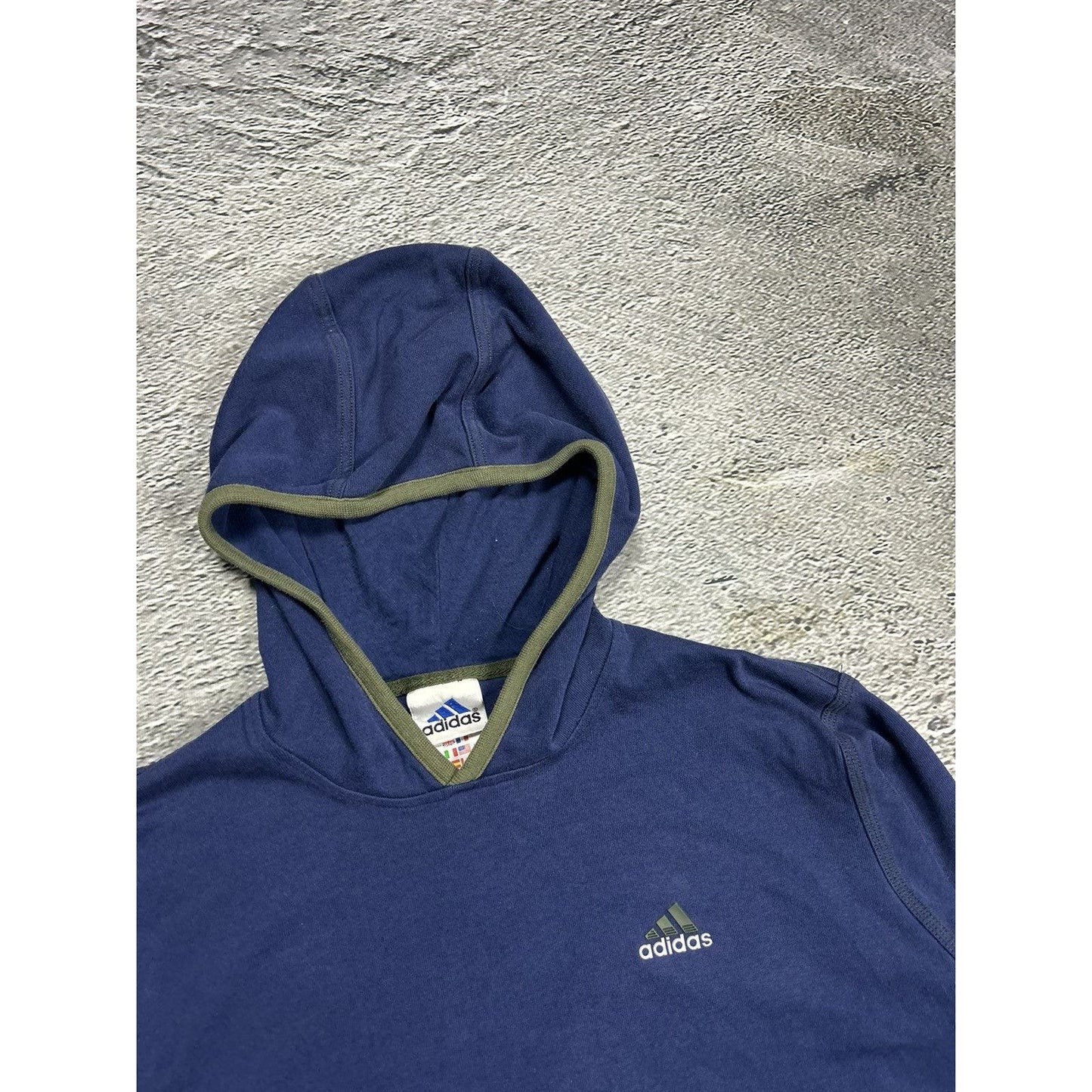 Adidas hoodie navy khaki vintage sweatshirt