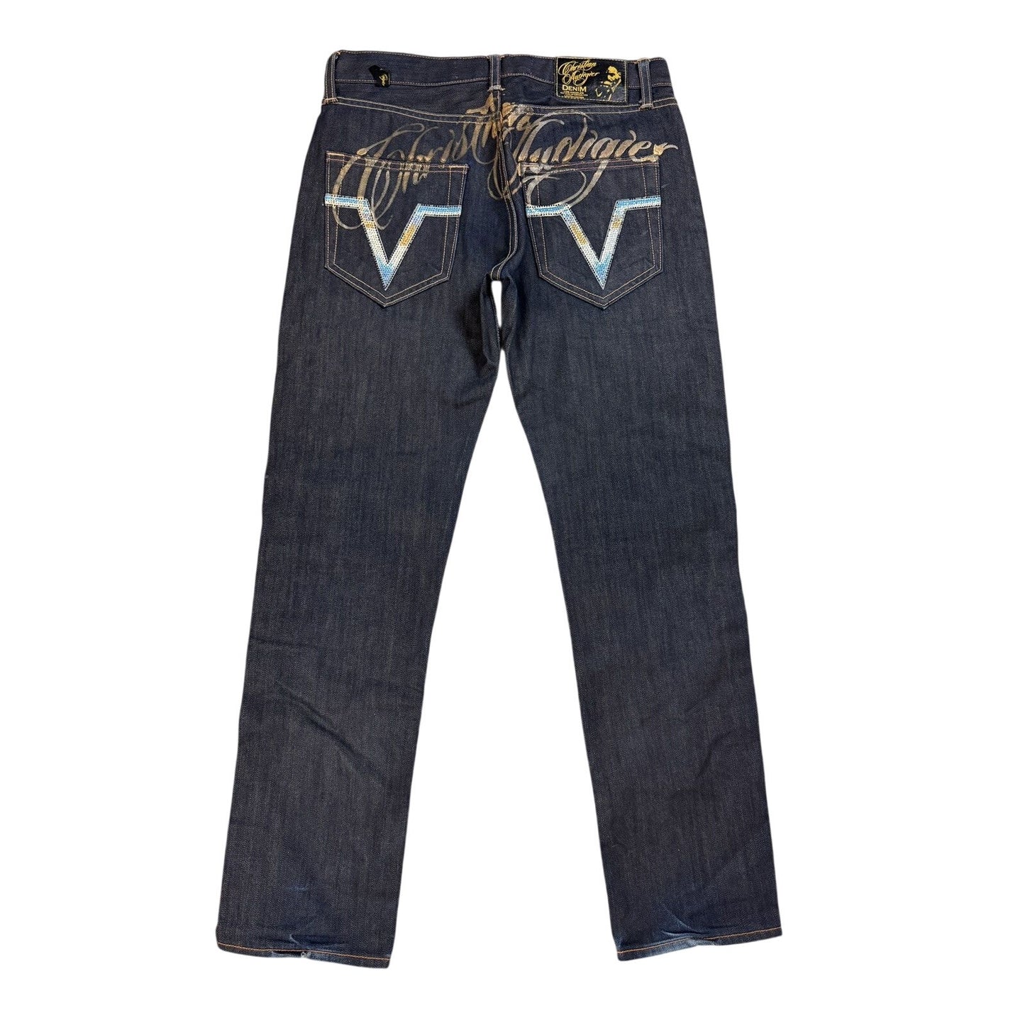 Ed Hardy Christian Audigier vintage jeans big logo pants