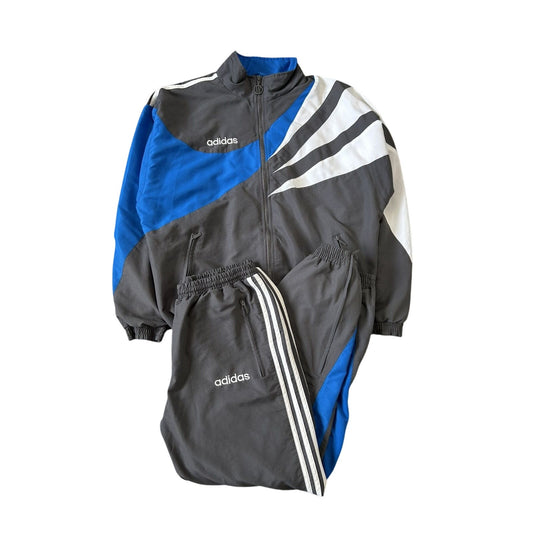 Adidas track suit vintage grey nylon track pants drill