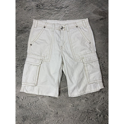 True Religion Cargo White jorts denim shorts