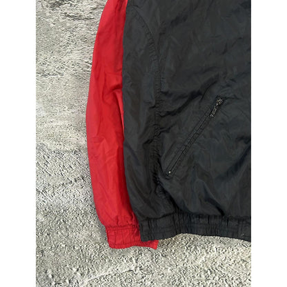 Nike nylon track jacket black red vintage drill 90s USA