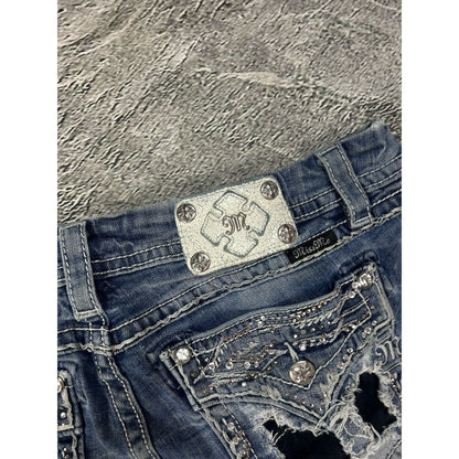 Miss Me flared bootcut white stitching denim vintage y2k