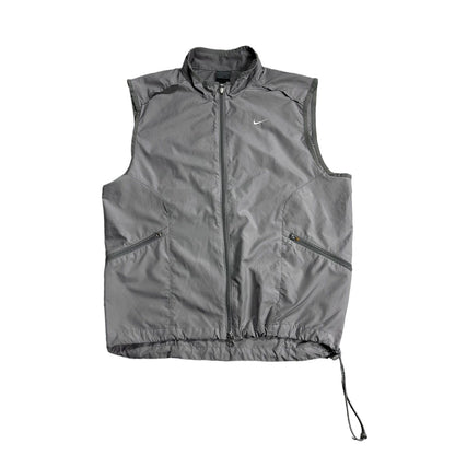 Nike vest grey vintage drill Y2K track jacket reflective