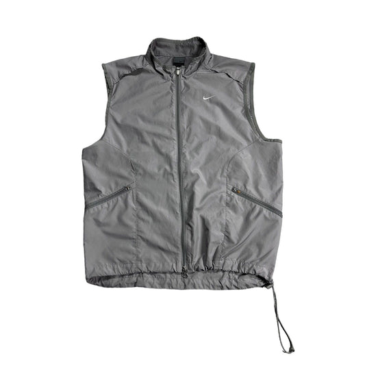 Nike vest grey vintage drill Y2K track jacket reflective