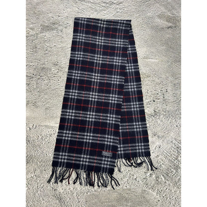Burberry scarf lambswool cashmere navy blue nova check