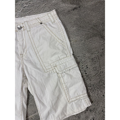 True Religion Cargo White jorts denim shorts