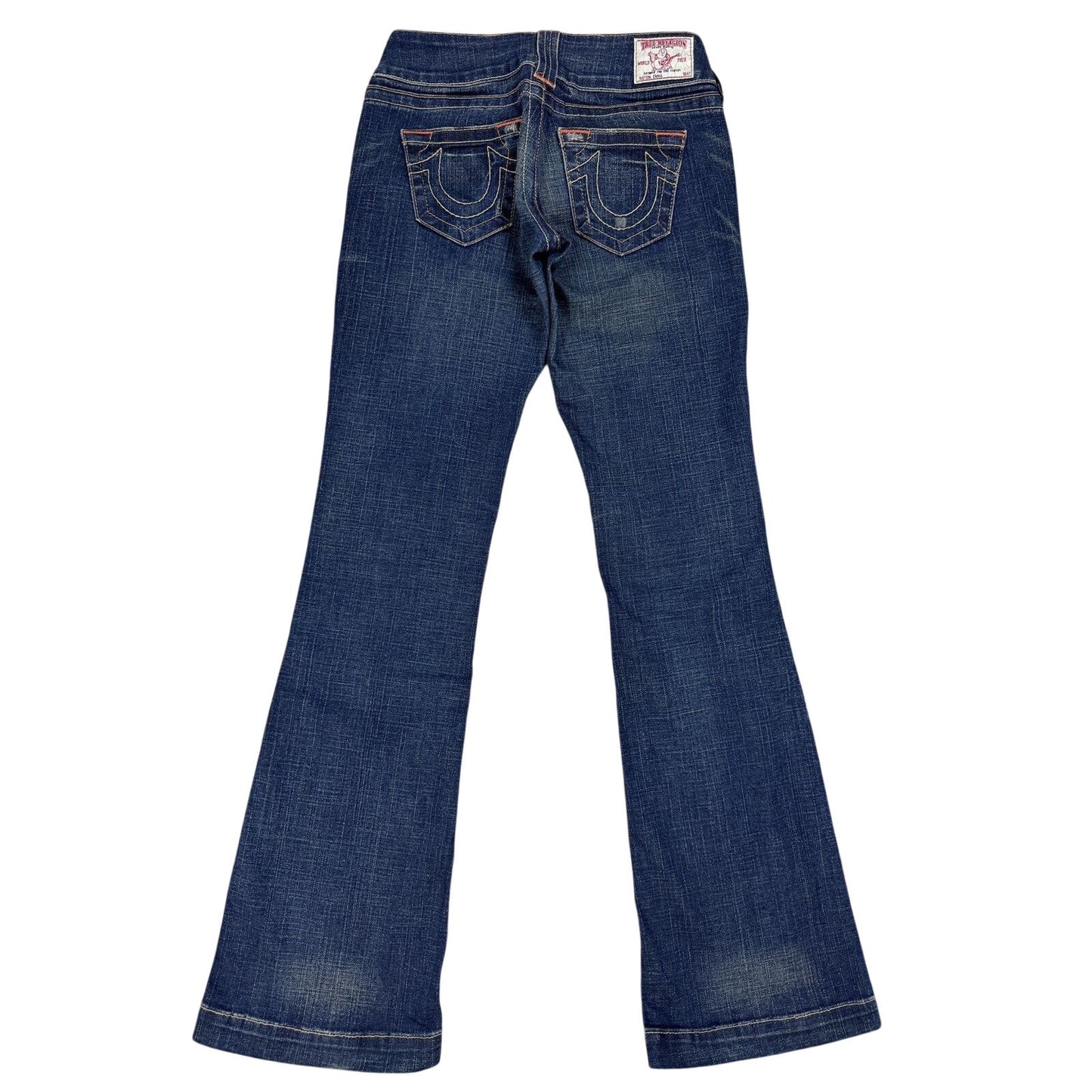 True Religion jeans flared navy contrast stitch Y2K Emma