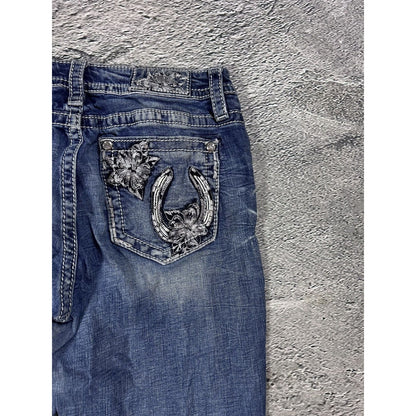 Miss Me flared bootcut white stitching denim vintage y2k