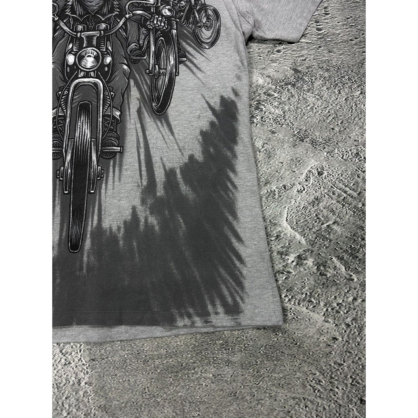 Avirex vintage T-Shirt grey Y2K skeleton motorbike racing