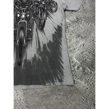 Avirex vintage T-Shirt grey Y2K skeleton motorbike racing