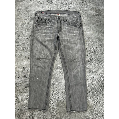 True Religion vintage grey jeans denim pants Y2K