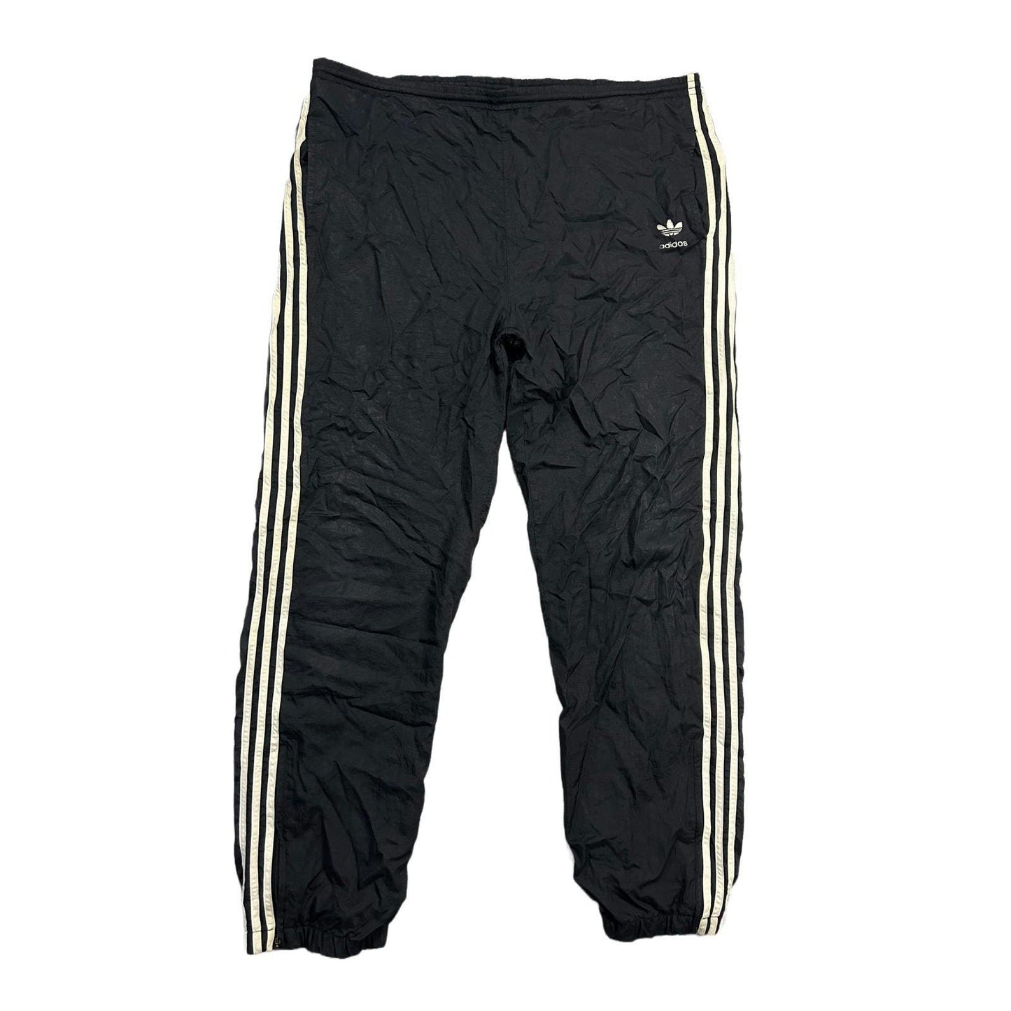 Adidas vintage black track pants small logo 2000s drill Y2K