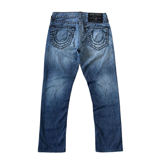 True Religion blue jeans black thick stitching Y2K Bobby