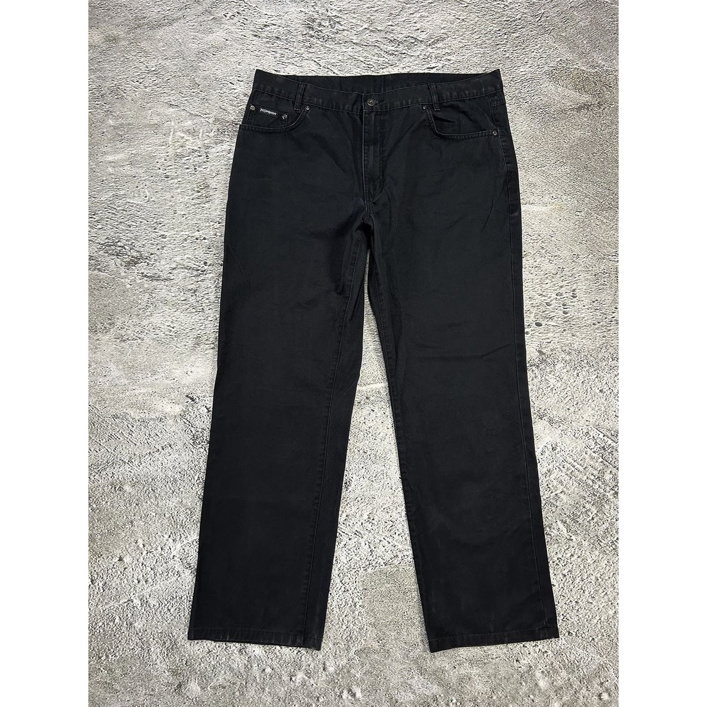 Yves Saint Laurent vintage black YSL logo chino pants