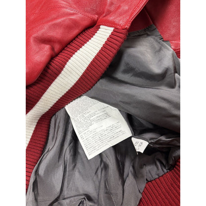 Pelle Pelle leather jacket red white studded big logo swag