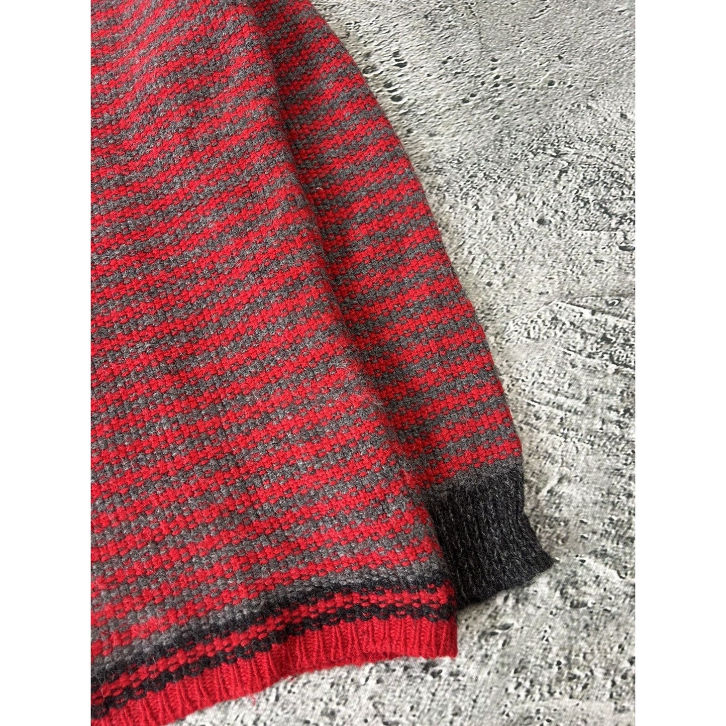 Prada sweater alpaca wool striped red grey