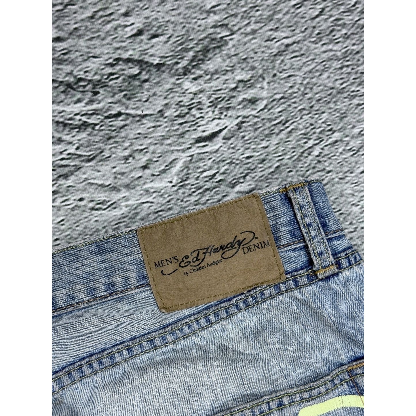 Ed Hardy Christian Audigier vintage jeans big logo pants