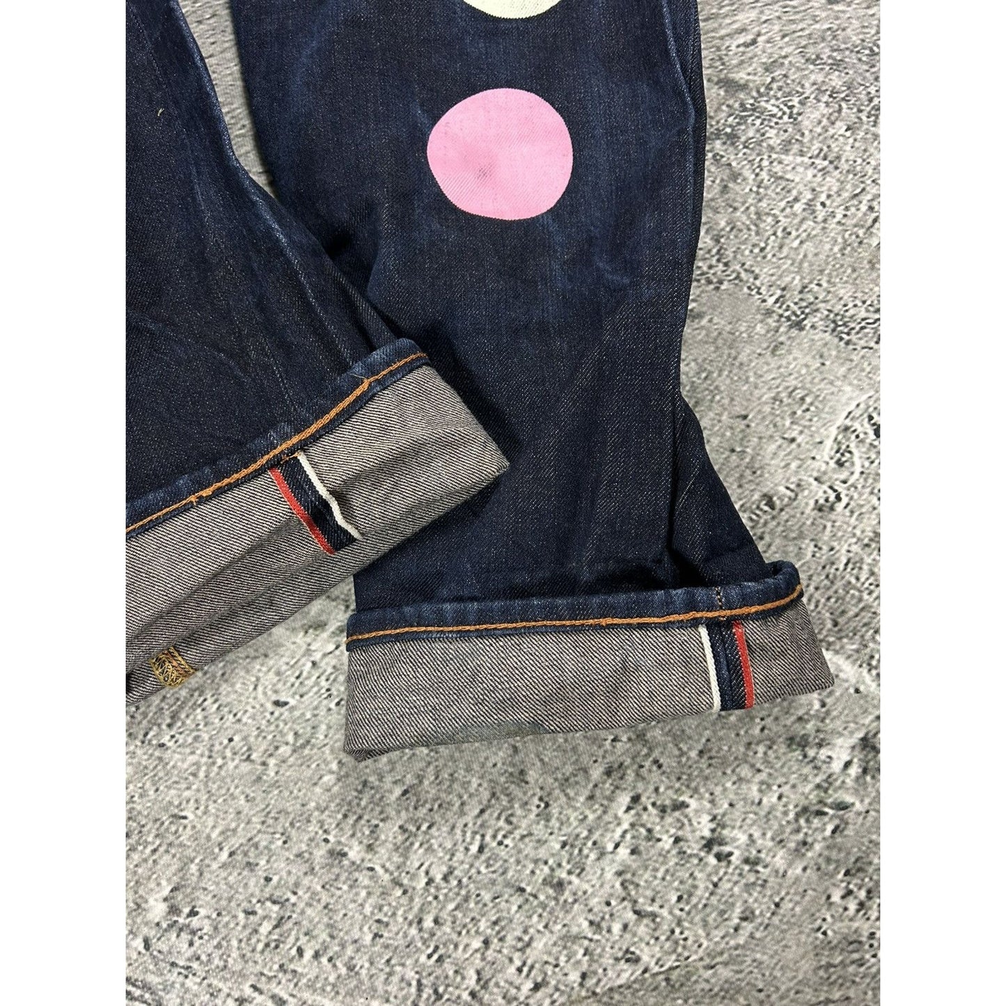 Evisu jeans daicock big logo smile face selvedge denim