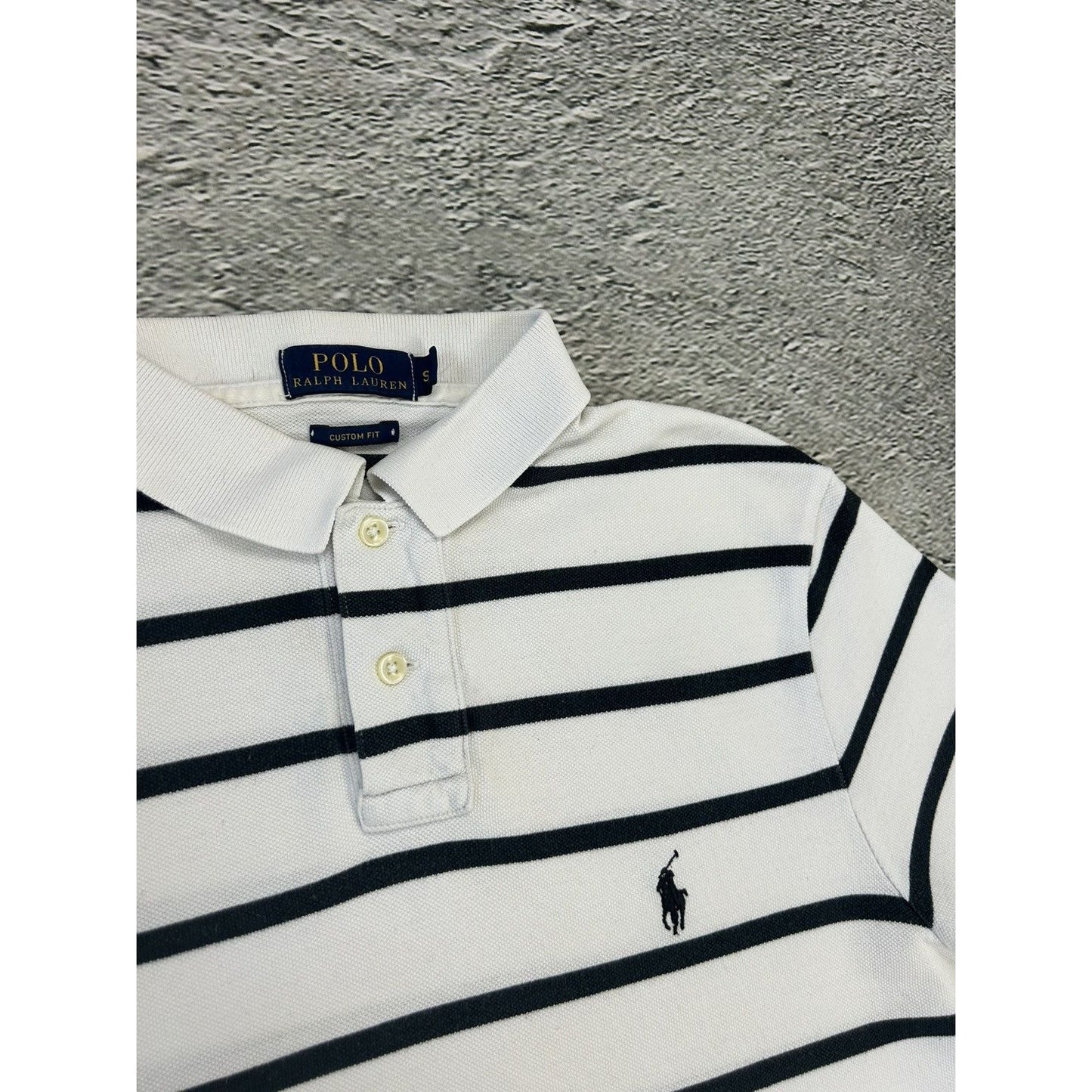 Polo Ralph Lauren t-shirt white black striped small pony