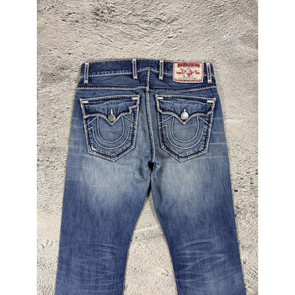 True Religion jeans Nathan Giant Y2K blue white stitching