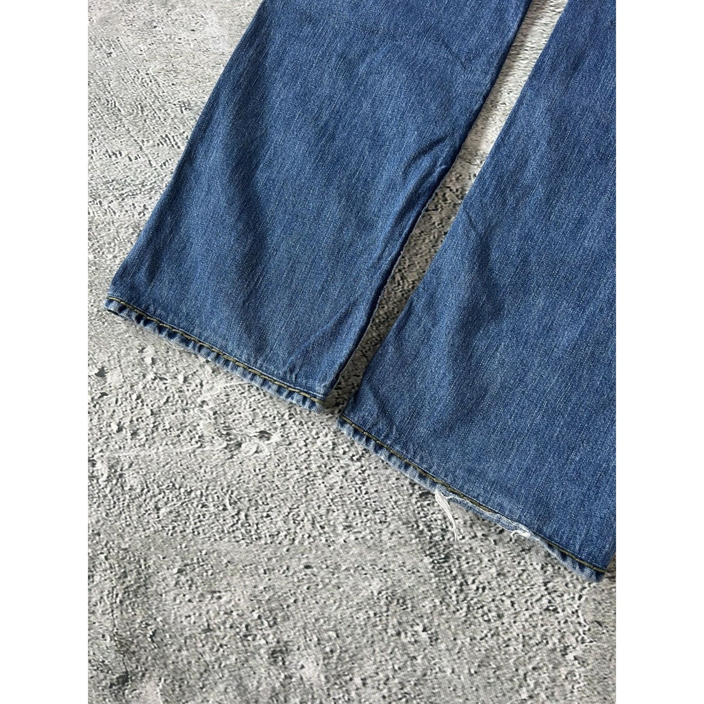True Religion blue jeans multicolor thick stitching Bobby