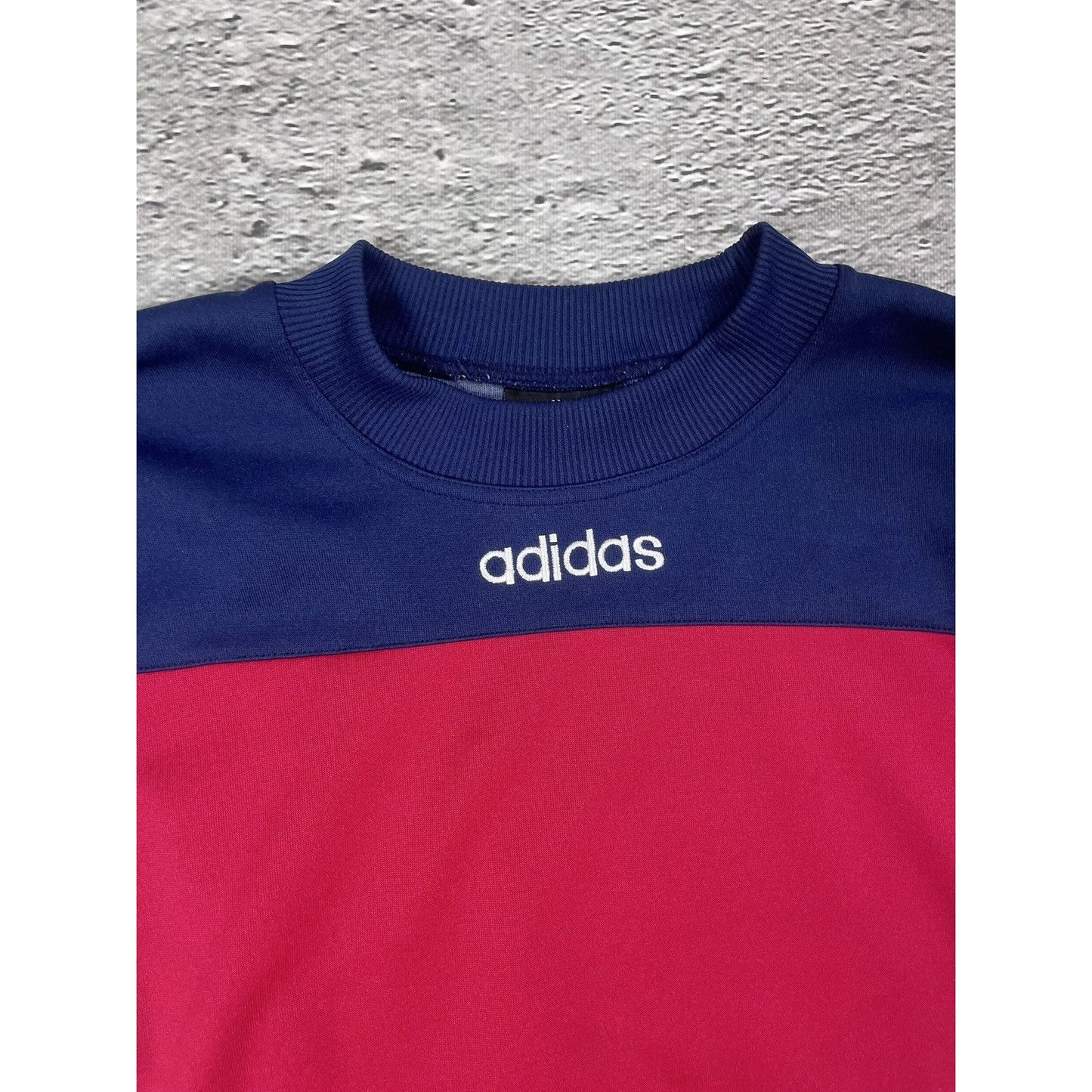 Adidas vintage sweatshirt big logo crewneck navy Red Y2K