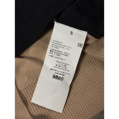 MM6 Maison Margiela Beige/Black turtleneck sweater T-shirt