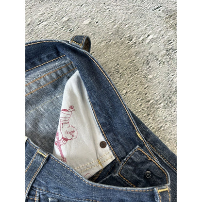 True Religion blue jeans white stitching Y2K bootcut