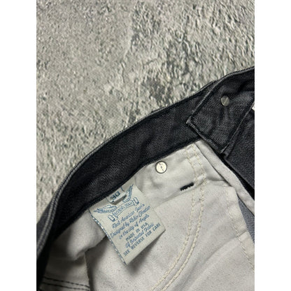 Robins jeans black rhinestones studded jeans flared Y2K