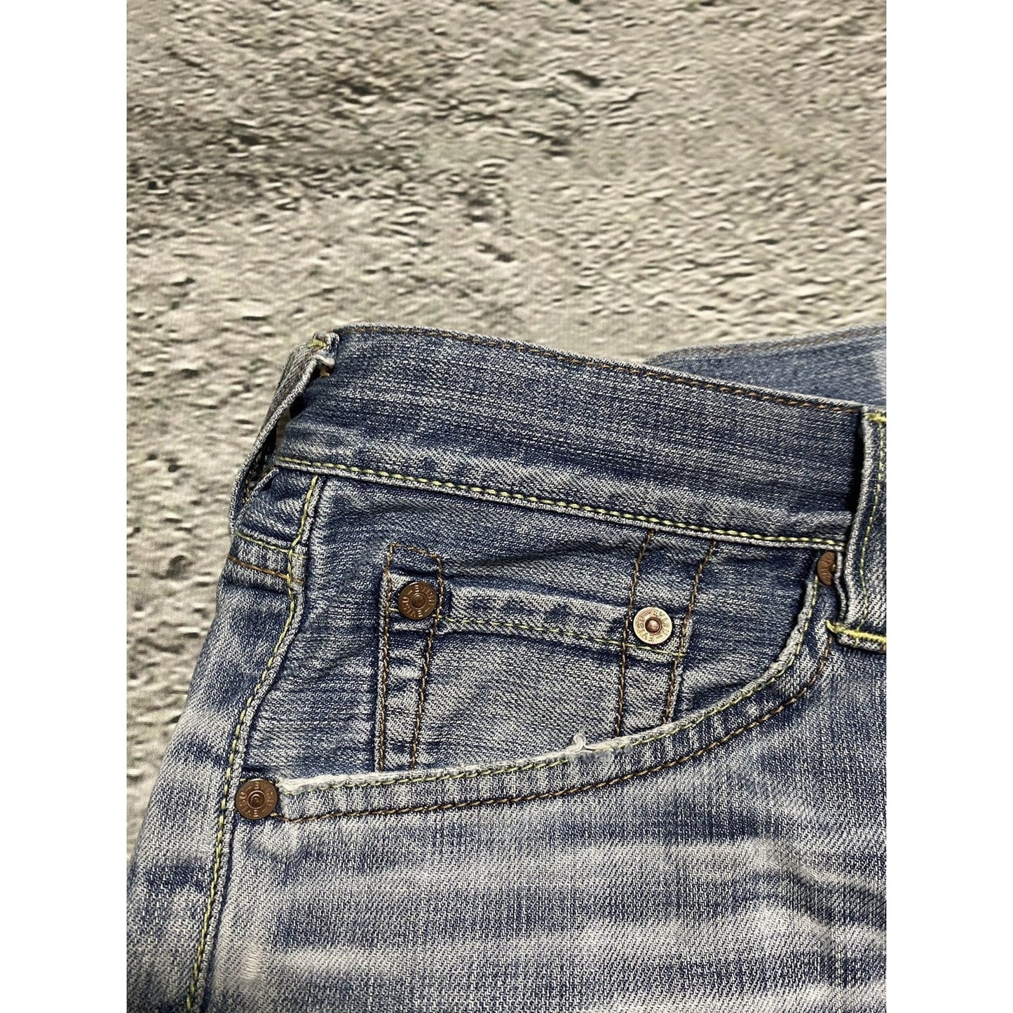 Evisu jeans EU ED vintage blue white daicock logo