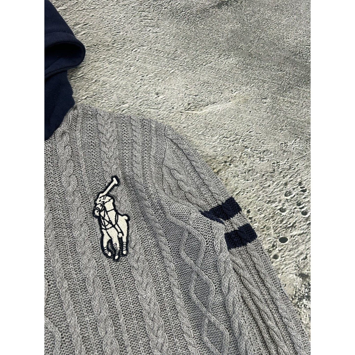 Polo Ralph Lauren big pony hoodie sweater knit grey