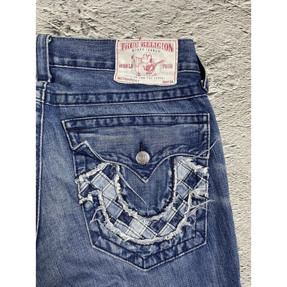 True Religion blue jeans contrast logo Y2K Ricky