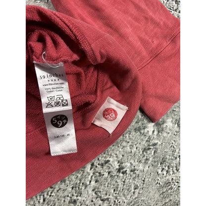 59 inches zip hoodie pink Japanese fabric